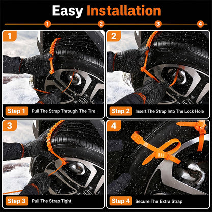 🎉50%OFF✨10 Pcs Winter Car Snow Chains Universal Anti-Skid Tire Chain ❄️