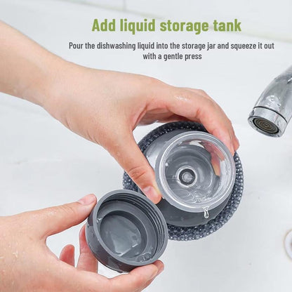 🏆Oferta Flash⚡ ¡Más de 50 mil vendidos! 🧽 Cepillo de cocina con dispensador de jabón y agarre cómodo