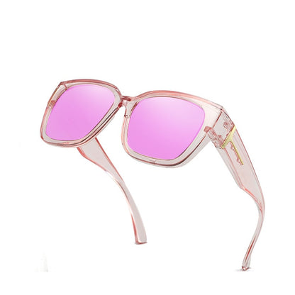 Gafas de sol polarizadas de espejo que se ajustan sobre las gafas para hombres y mujeres para conducir