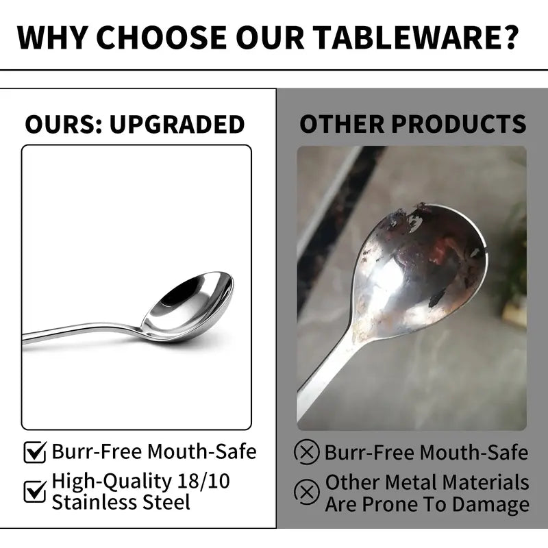 🍲✨ Stainless Steel Soup Spoon Set