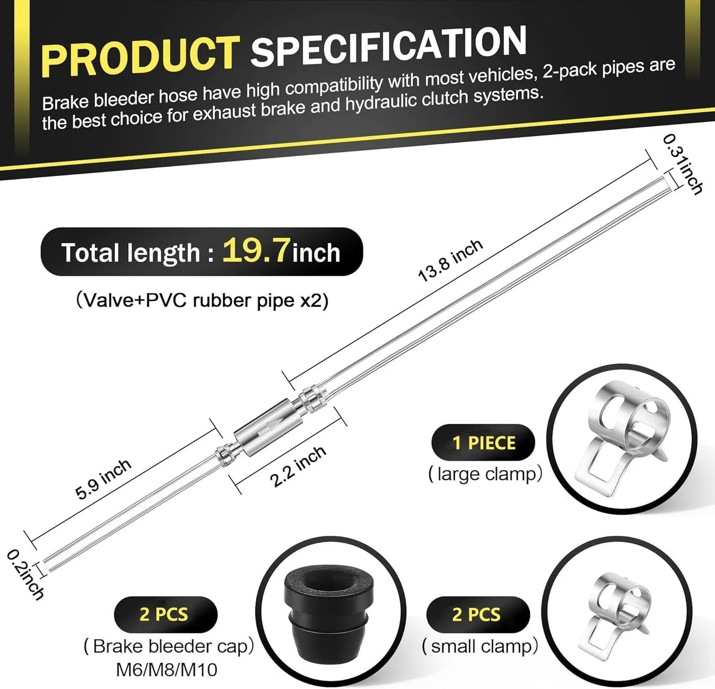 💥 Brake Bleeder Hose Kit – Easy One-Person Bleeding