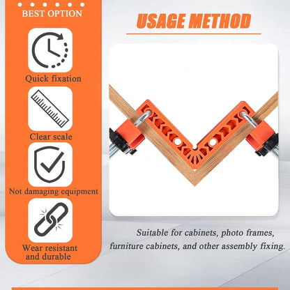 🔧90 Degree Corner Clamp & Positioning Square Set - (3" 4")inch x 8 Right Angle Clamp with 8 Clamp ABS Plastic L-Shaped Tool