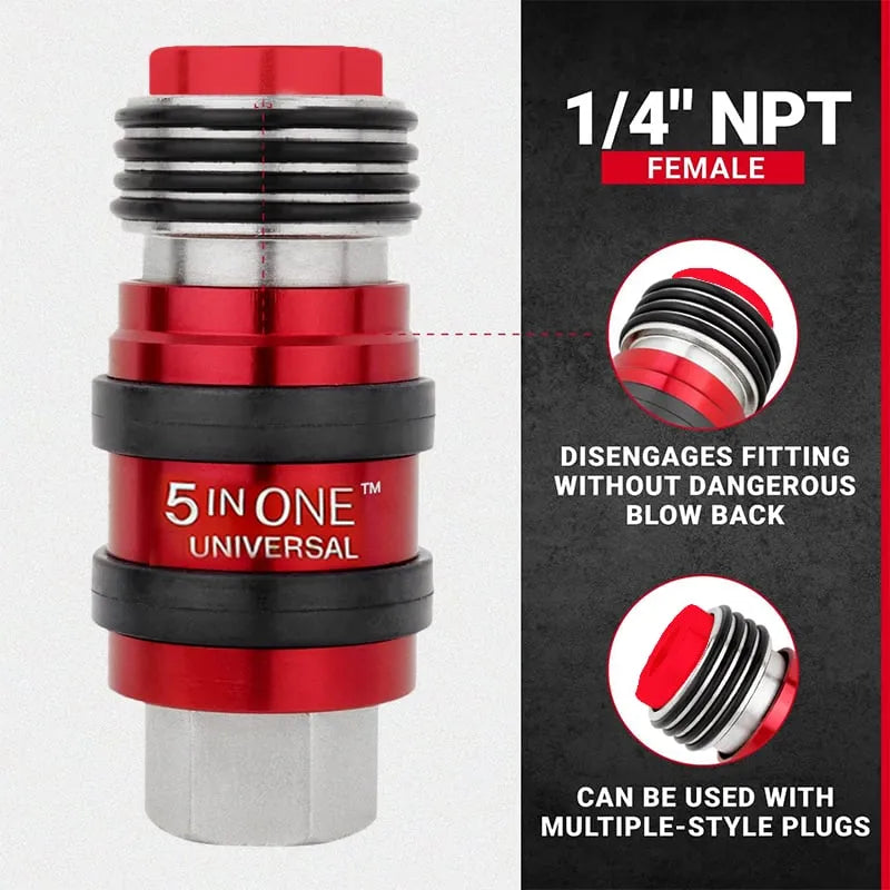 5-in-1 Universal Safety Exhaust Air Coupler