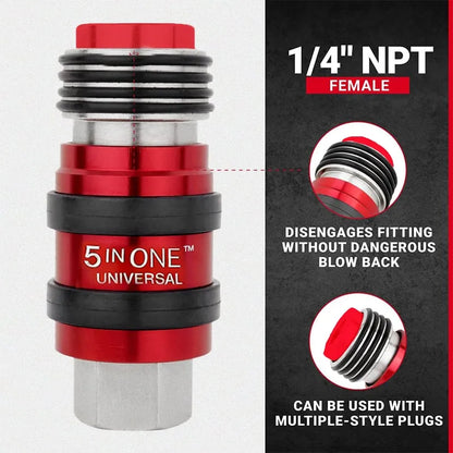 5-in-1 Universal Safety Exhaust Air Coupler