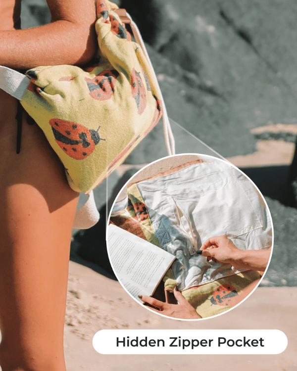 ⏰49% OFF - 🏖️2-in-1 Convertible Towel & Backpack with Inner Zip Pocket & Sand-Repelling Fabric