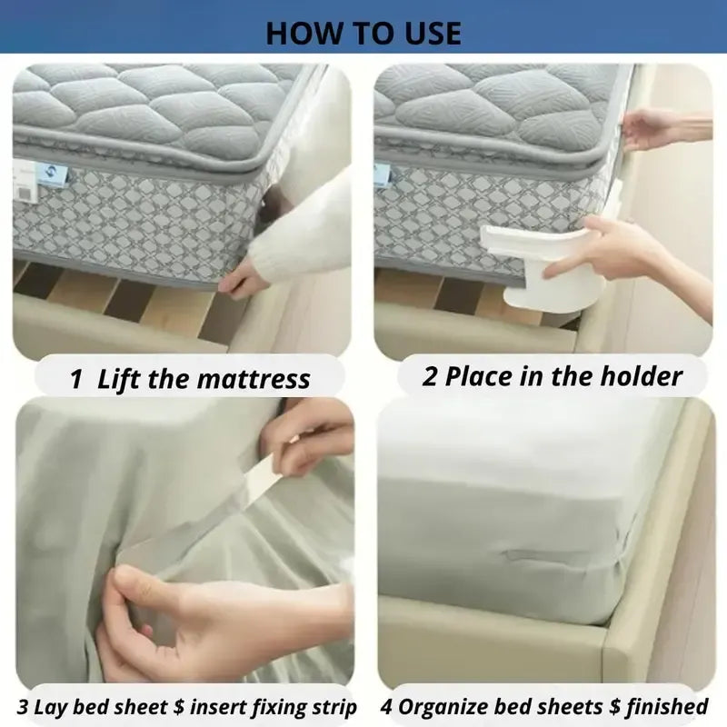 😴Secure Fit Sheet Holders – Wrinkle-Free. Slip-Free Bed