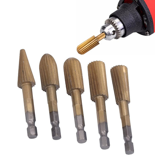 🔥HOT SALE🔥⚡5‐Pack High‐Speed‐Steel Hex‐Shank Rotary File Burr Set