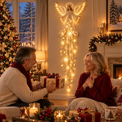 👼Angel Blessing Starfall Wall Light™ – Heavenly Christmas Wall Decor✨