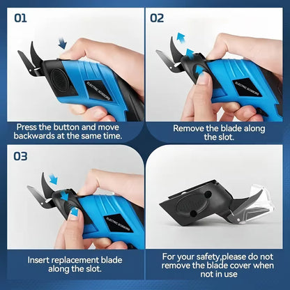 ELECTRIC SCISSORS cordless electric scissors, equipped with two alloy alloy steel blades, are suitable for cutting cardboard boxes, fabrics, and carpets