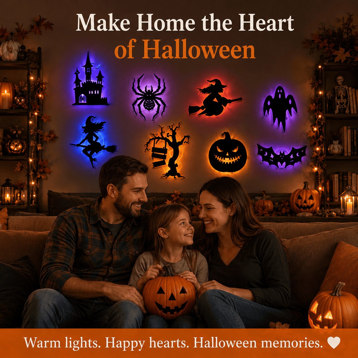 🎃Halloween HOT SALE 60% OFF 🥳💞50K+ SOLD! 👻 Halloween LED Silhouette Wall Light Stickers