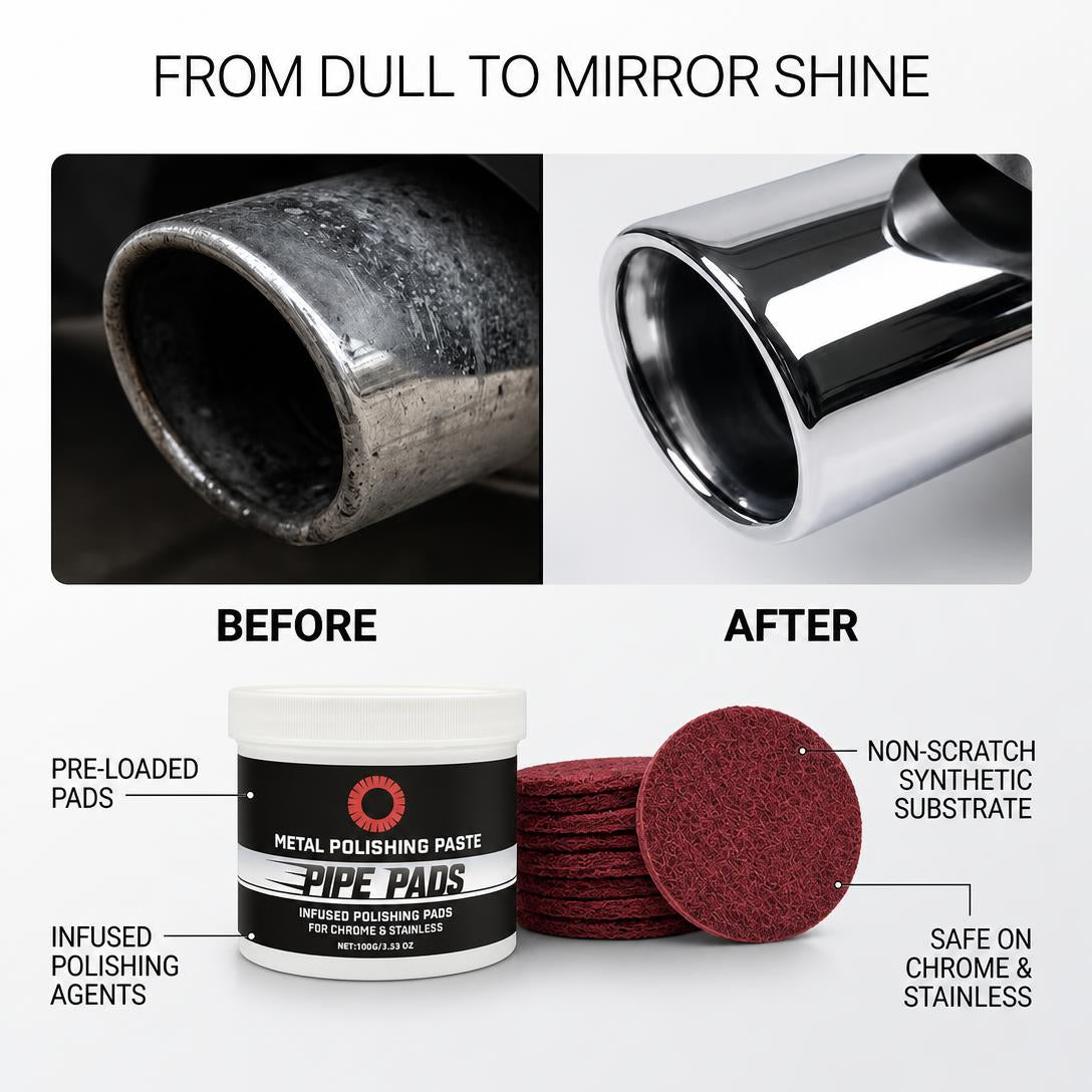 MirrorFinish Pads Remove scratches and oxidation.