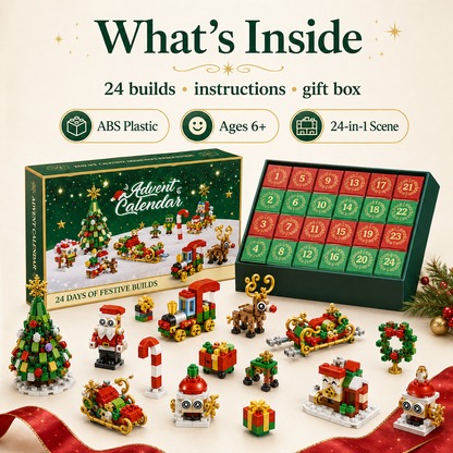 🎄 24-Day Christmas Building Blocks Advent Calendar Gift Set 🎅