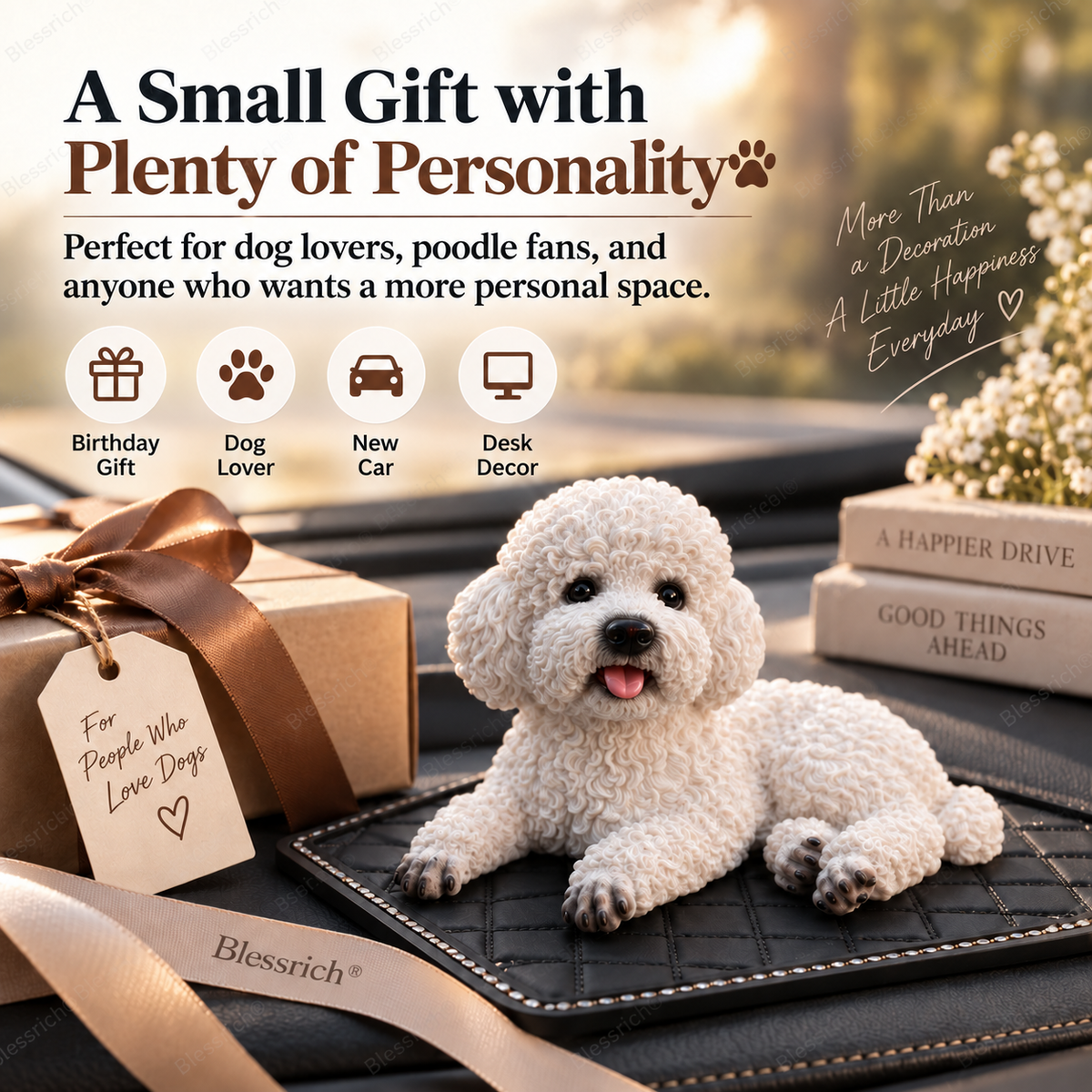 Poodle Car Ornament – The Cutest Dashboard Upgrade 🐶✨
