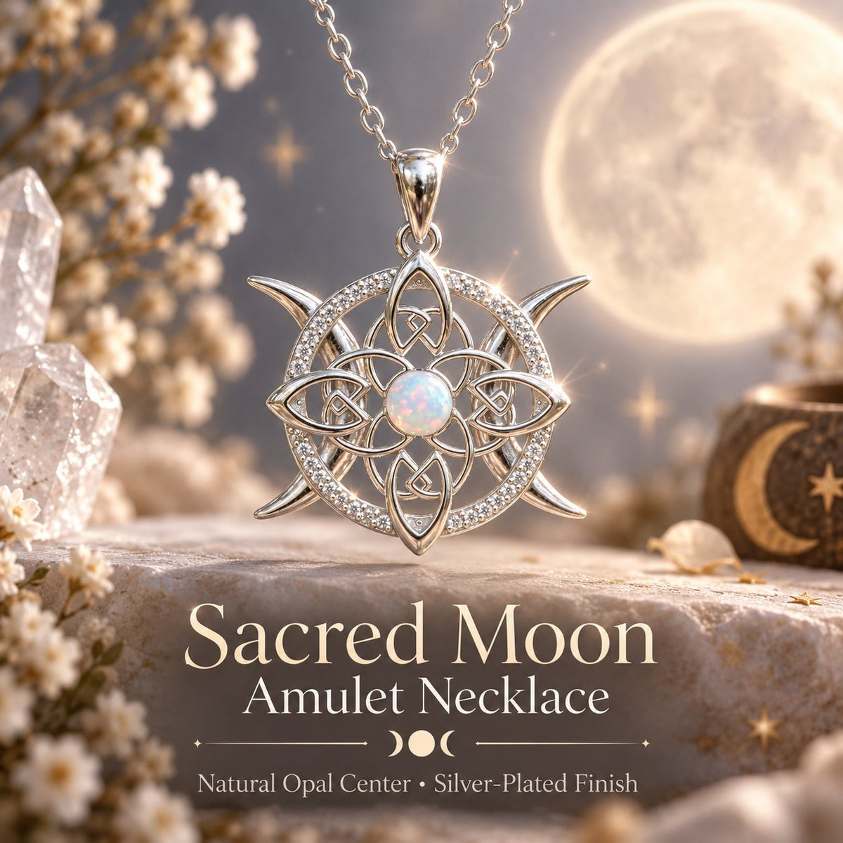 🌙 Sacred Moon Amulet Necklace