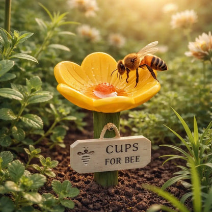 🐝Estación de agua para abejas con forma de flor💧