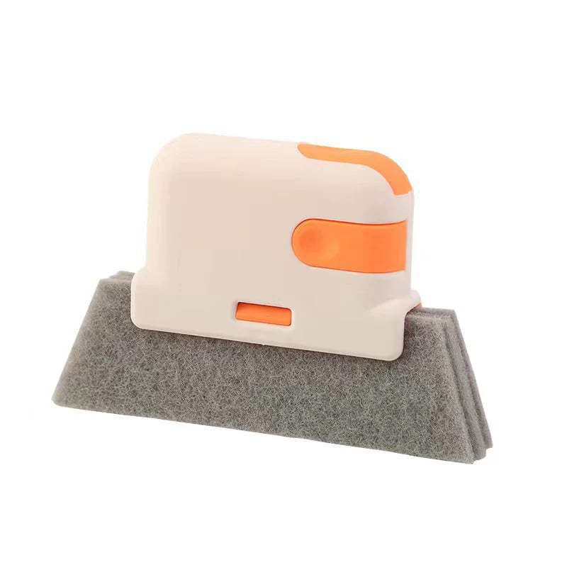 🔥Hot Sale 🔥 Stop Picking Window Tracks with Your Fingernail! 3-in-1 Window Track Cleaning Tool – Brush + Scraper + Scrub Pad, Reaches Where Fingers Can't