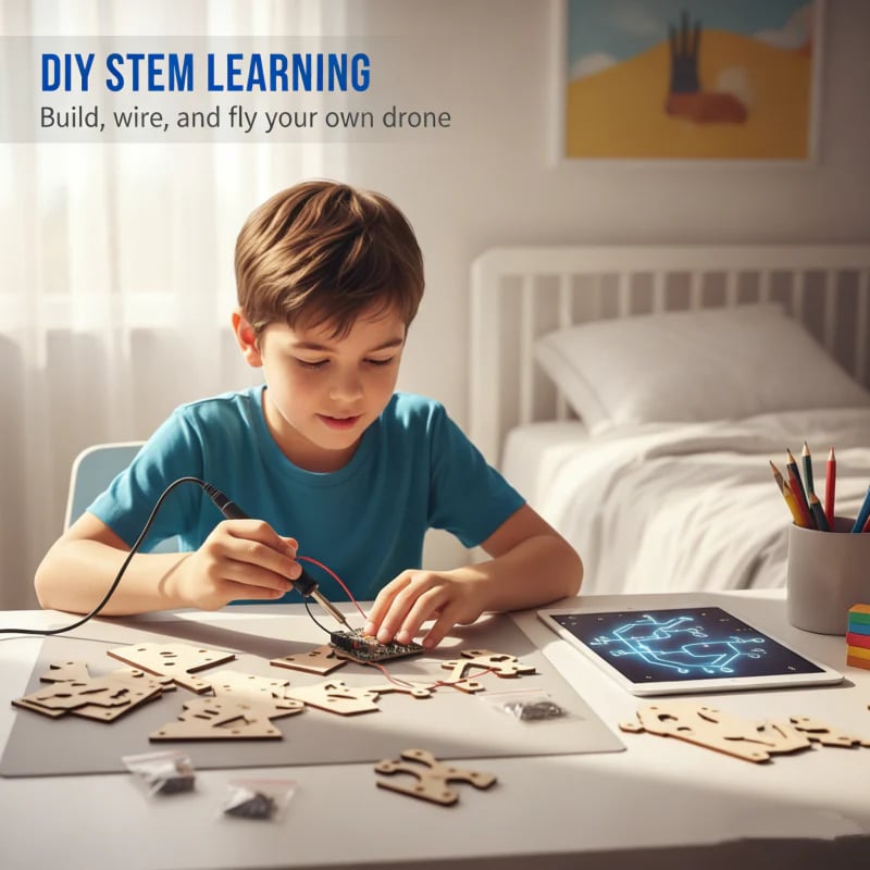 Kit de construcción de dron de madera DIY para niños