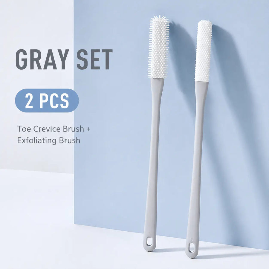 Gray two-piece foot cleaning brush set