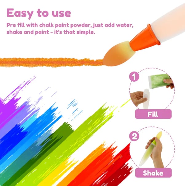 🌈Outdoor Sidewalk Chalk Paint Brush Set | Paint in the Brushes – Just Add Water✨🎨