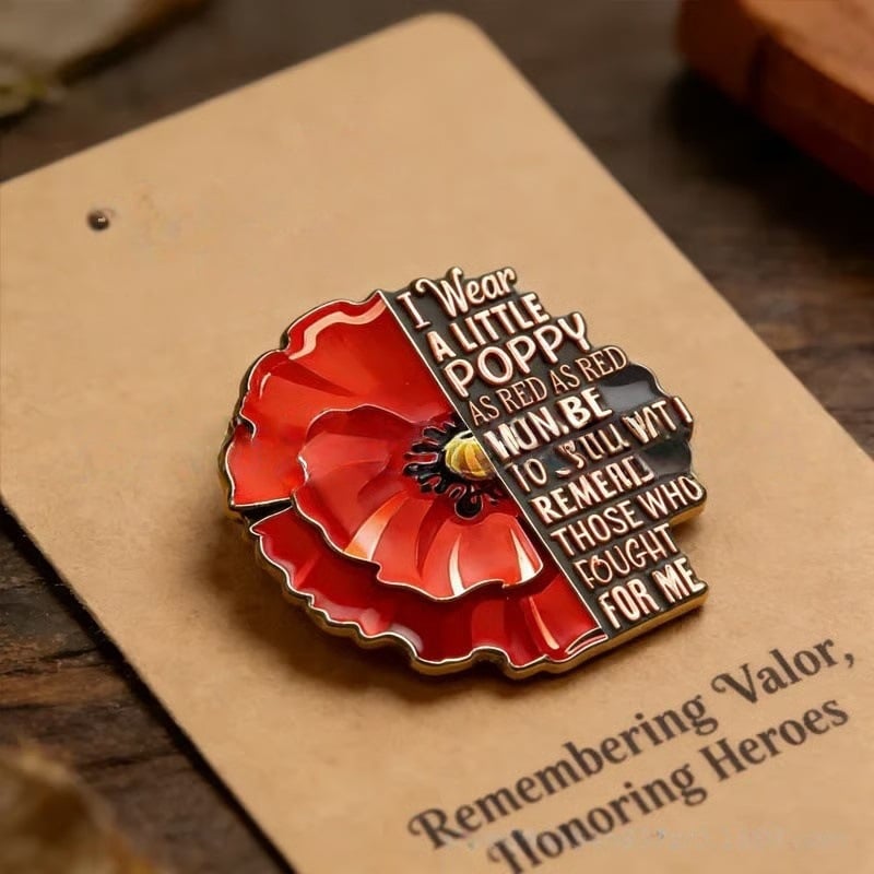 Unisex US Red Friday Exquisite Brooch - Waterproof & Sweat-Resistant Poppy Pin