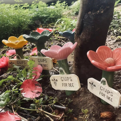 🐝Estación de agua para abejas con forma de flor💧