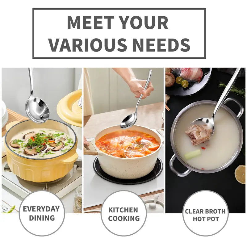 🍲✨ Stainless Steel Soup Spoon Set