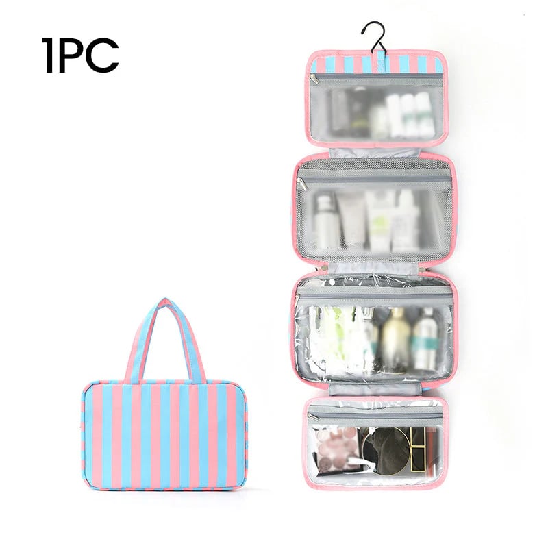 ✨Striped hanging travel toiletry bag