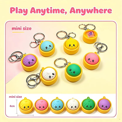 🔥Limited Time 49% OFF🔥Cute Dumpling Pressable Fidget Keychain - touch sensing light