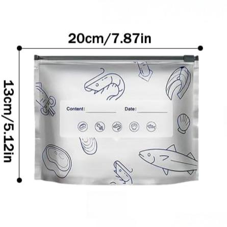 Reusable thickened upright aluminum foil sealing storage bags with labels