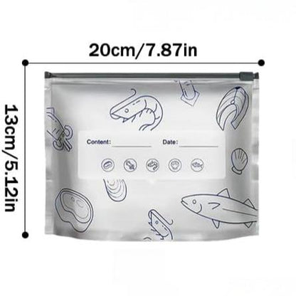 Reusable thickened upright aluminum foil sealing storage bags with labels