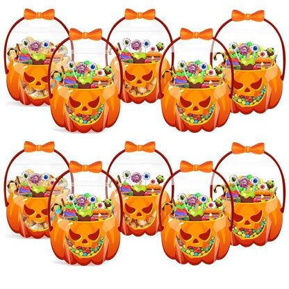 🎃10/30/50 Pcs Halloween Plastic Goodie Bags, Trick or Treat Candy Bags