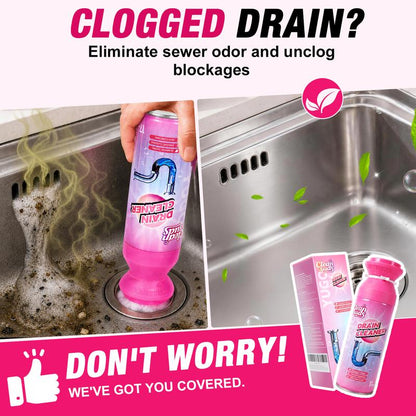 Household Safe Foam Mousse Drain Cleaner - Clog Remover, Deodorizer for Kitchen Drains and Sinks