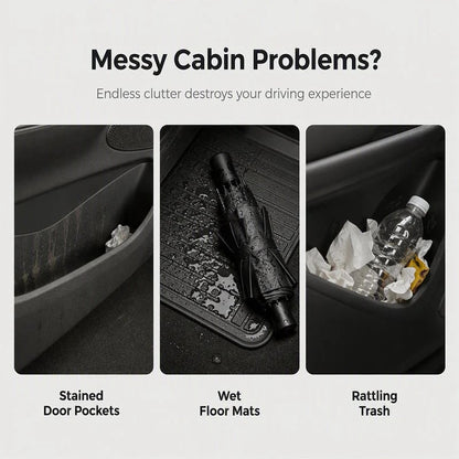 🚗49% OFF NOW! Silicone Car Door Organizer Bin, Waterproof Universal Car Door Side Storage Holder, Liquid‑Silicone Car Interior Caddy for Umbrella, Trash, Small Accessories