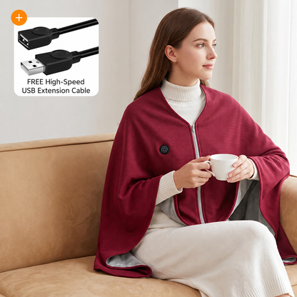 🎉Christmas Sale - 50% OFF🔥Portable Heated Hooded Blanket Shawl
