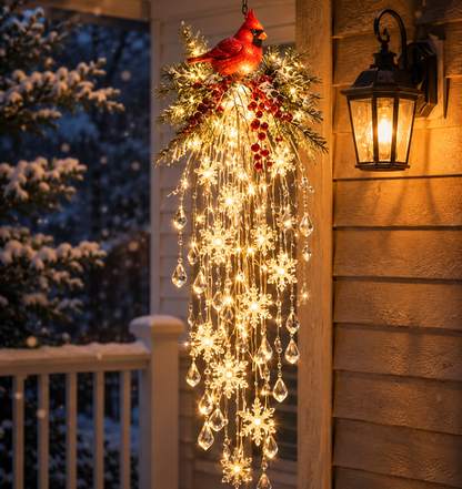 Hanging Snowflake and Crystal LED Porch Decoration ✨❄️