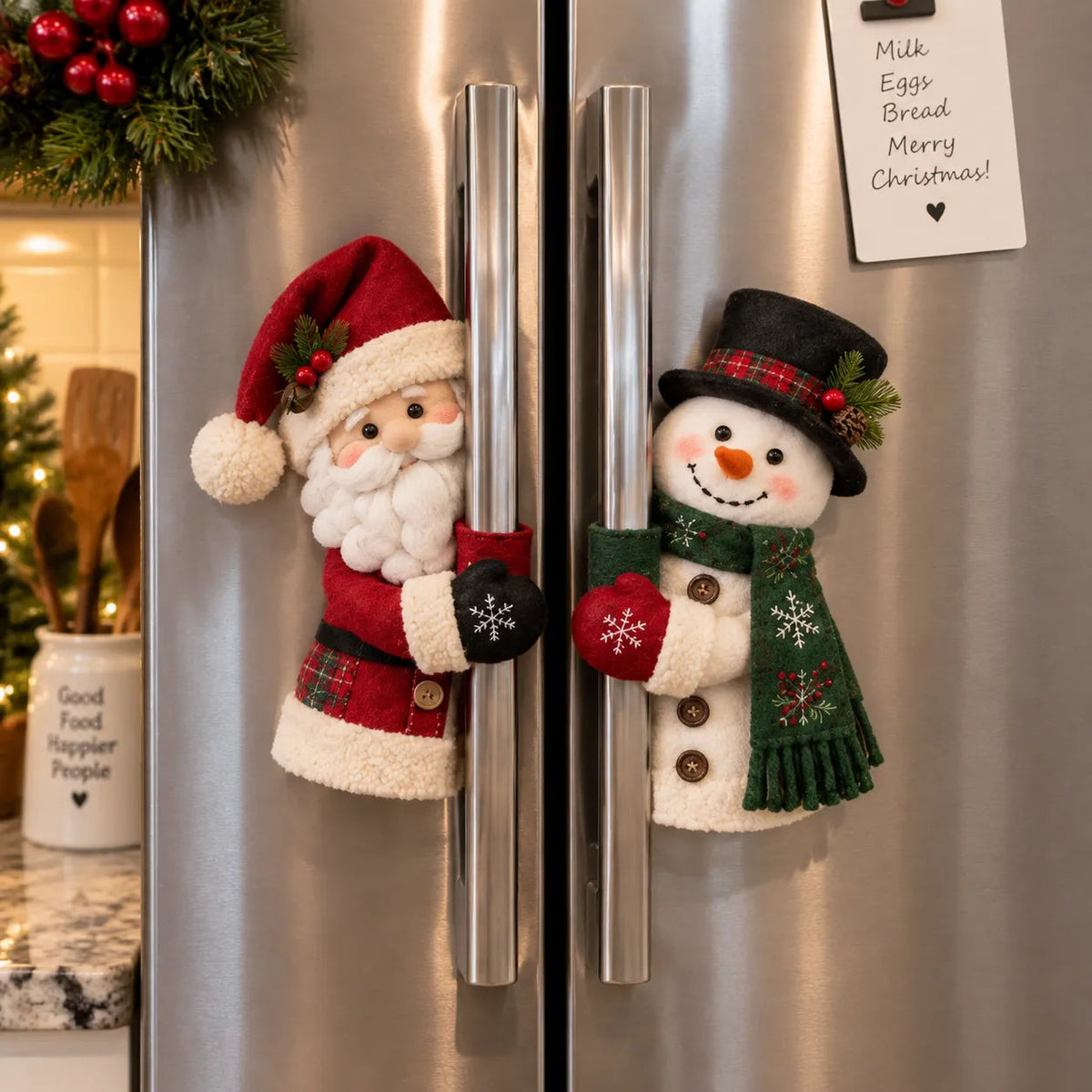 Christmas Santa & Snowman Handle Huggers – Set Of 2
