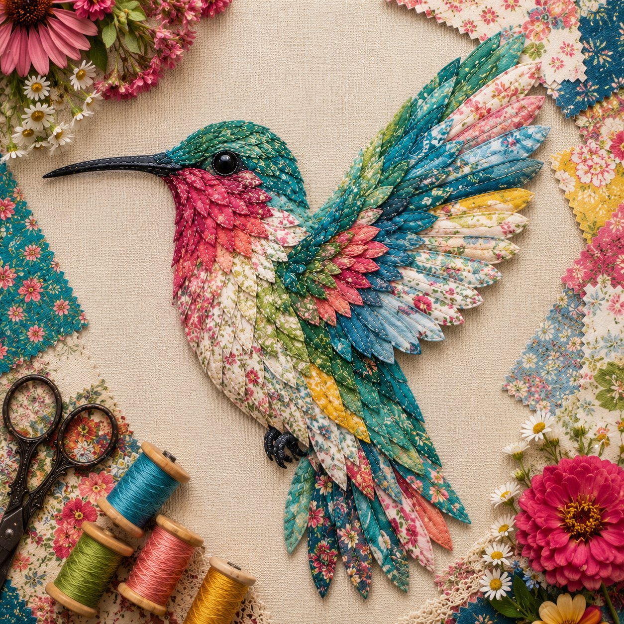 ✨ 3D Patchwork Bird DIY Craft Kit – Create a Layered Fabric Bird Worth Displaying 🐦💕Beginner Friendly