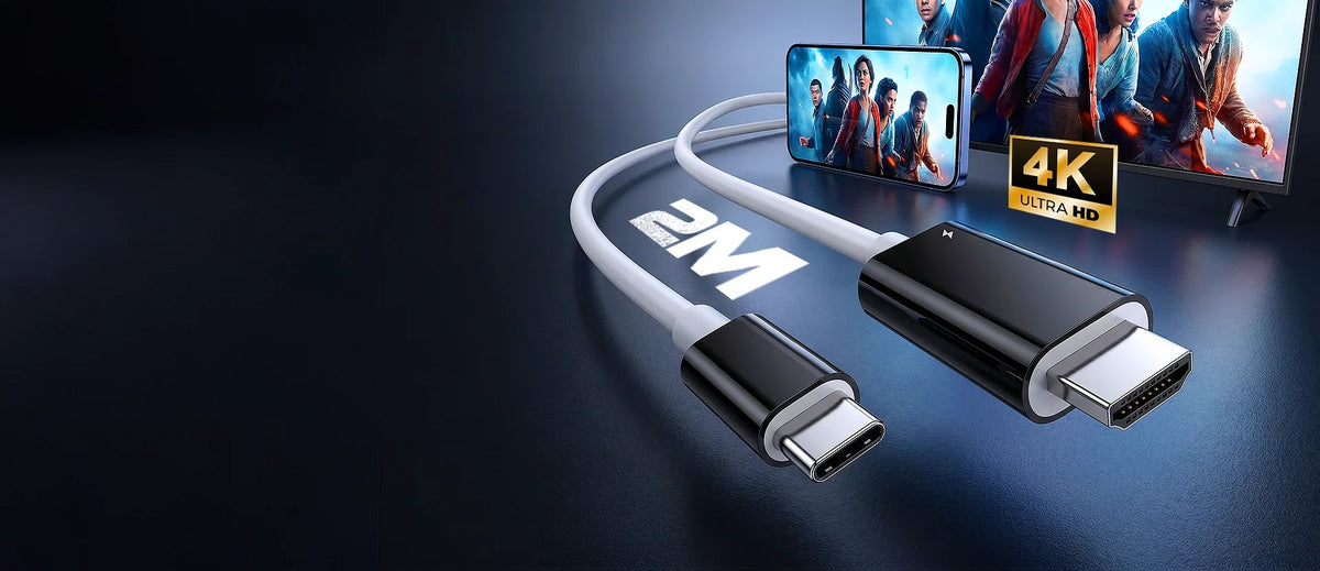 🎮 2M USB-C to HDMI Cable – 4K Display & 100W PD Charging for Switch, Phones, Tablets & Laptops