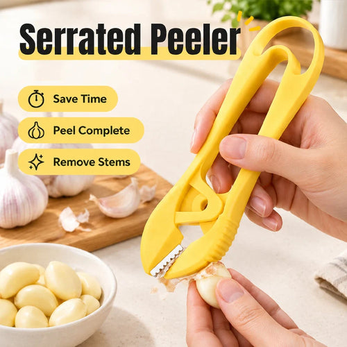 Serrated Garlic Peeler 🧄 – Easy Handheld Kitchen Peeling Tool
