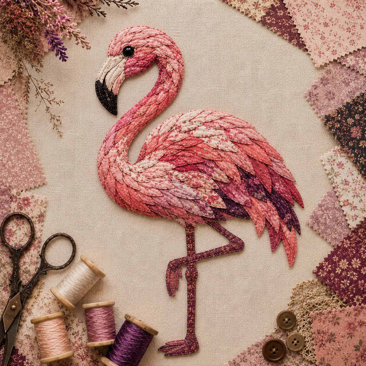 ✨ 3D Patchwork Bird DIY Craft Kit – Create a Layered Fabric Bird Worth Displaying 🐦💕Beginner Friendly
