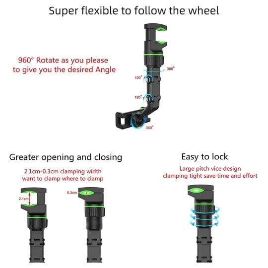 🔥Multifunctional Rearview Mirror Phone Holder