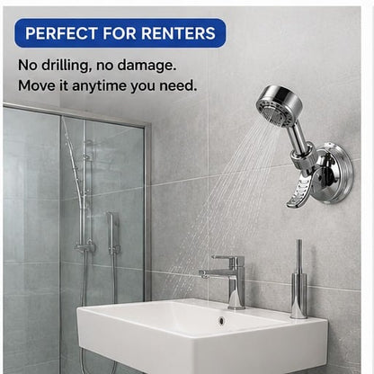 2pcs Adjustable Shower Head Holders Removable Suction Cup Shower Head Bracket No Drill Shower Head Bracket