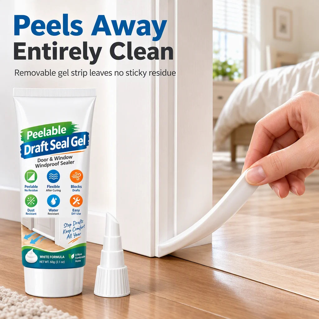 Peelable draft seal gel removing cleanly