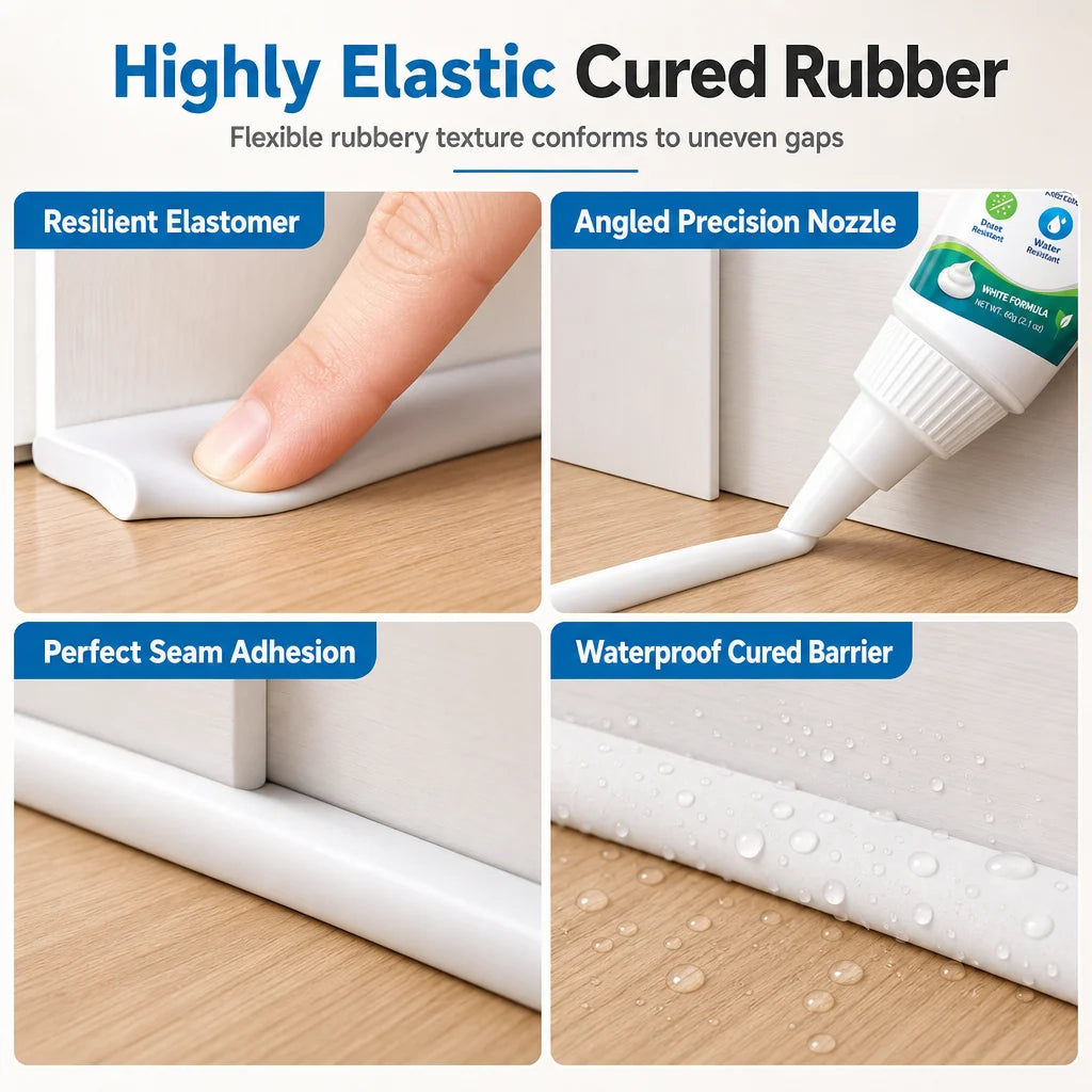 Flexible cured draft sealing gel