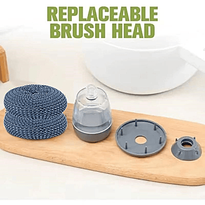 🏆Oferta Flash⚡ ¡Más de 50 mil vendidos! 🧽 Cepillo de cocina con dispensador de jabón y agarre cómodo