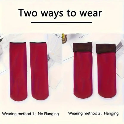 6 Pairs Women's Heavyweight Fuzzy Closed Fast-Heating Underwear Socks🧦