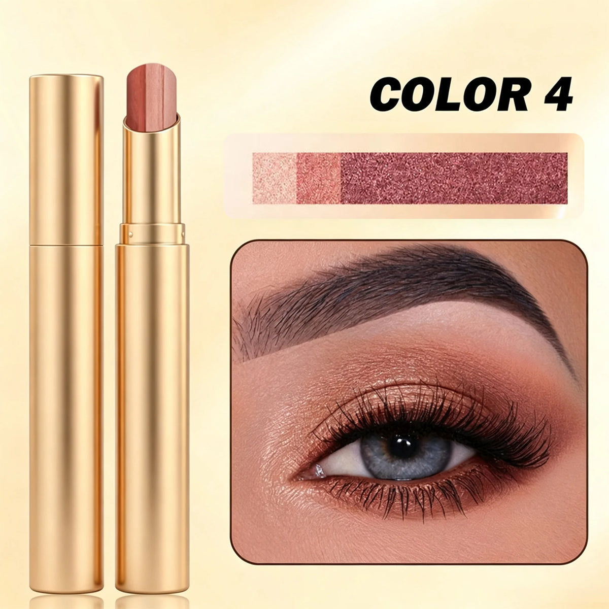 ✨ 3-in-1 Eyeshadow Stick – Waterproof Long-Wear Shimmer Eye Makeup