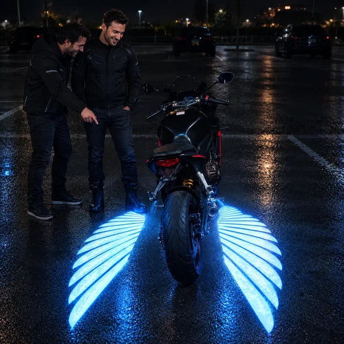 🔥 LAST DAY 49% OFF 🏍️ IP67 Waterproof & Dustproof Angel Wing Motorcycle LED Projector Lights (1 Pair)🥳
