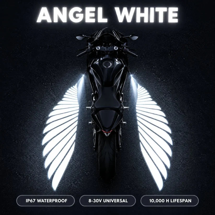 🔥 LAST DAY 49% OFF 🏍️ IP67 Waterproof & Dustproof Angel Wing Motorcycle LED Projector Lights (1 Pair)🥳