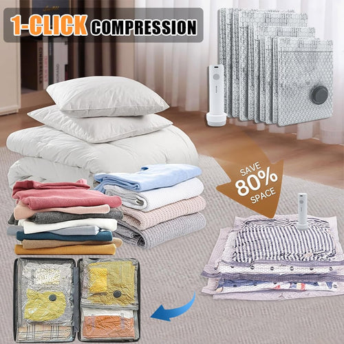 🎁 Cordless Travel Vacuum Storage Compression Bag Set